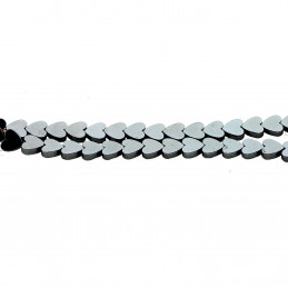 Fil de 70 perles coeurs en hématite 6 mm de diamètre