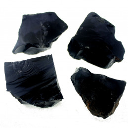 Lot de 400 grammes d'obsidienne noire de Chine pierres brutes