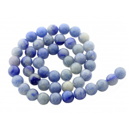 Fil de 46 perles rondes 8mm 8 mm en Aventurine bleue
