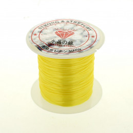 Rouleau de 10 m de fil de fibres élastique couleur jaune clair 0,8mm