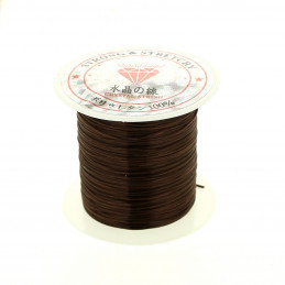 Rouleau de 10 m de fil de fibres élastique couleur marron 0,8mm