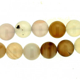 Fil de 48 perles rondes 8mm 8 mm en agate botswana - 38cm