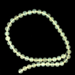 Fil de 46 perles rondes 8mm 8 mm en agate agathe blanche