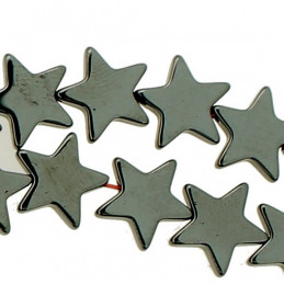 Fil de 50 perles étoiles en hématite 10 mm de diamètre