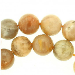 Fil de 32 perles rondes 6mm 6 mm en pierre de soleil naturelle