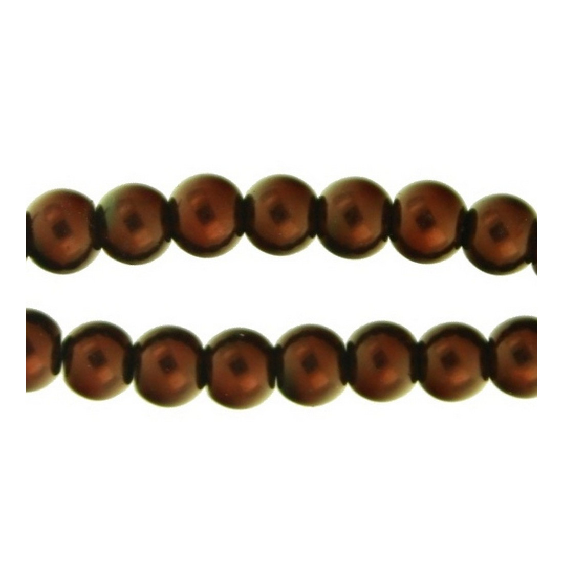 Lot de 10 Perles Nacrées en Verre 12mm Marron 