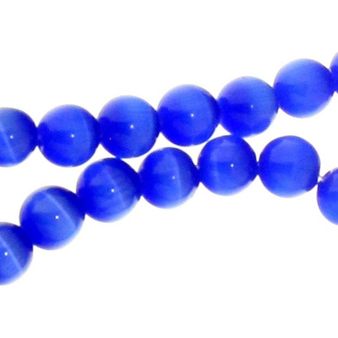 Fil de 50 perles rondes oeil de chat 8mm 8 mm bleu fonçé nuit