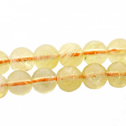 Fil de 44 perles rondes 8mm 8 mm en citrine naturelle non chauffée
