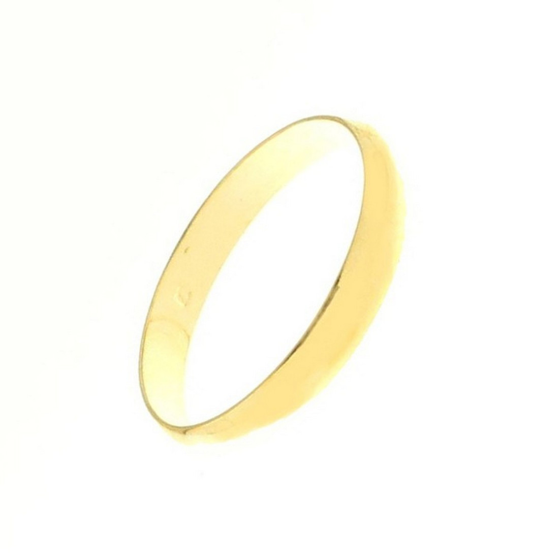 Bague alliance anneau simple en plaqué or 2 mm de large