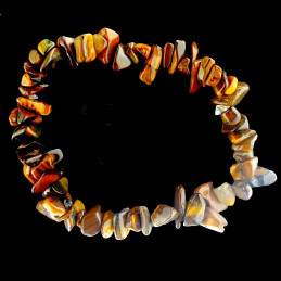 Bracelet élastique de perles chips en oeil de tigre - 50mm