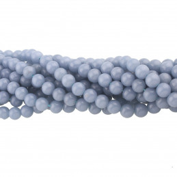 Fil de 48 perles rondes 8mm 8 mm en angélite bleue