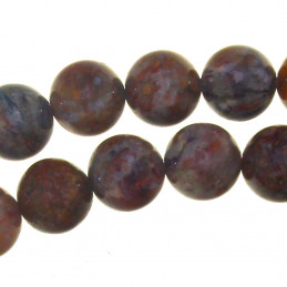 Fil de 62 perles rondes 6mm 6 mm en piétersite pierre des tempêtes