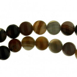 Fil de 60 perles rondes 6mm 6 mm en agate botswana - 38cm