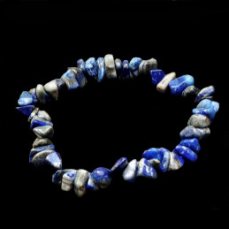 Bracelet élastique de perles chips en lapis lazuli lazulis - 50mm