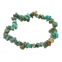 Bracelet élastique de perles chips en turquoise africaine - 50mm