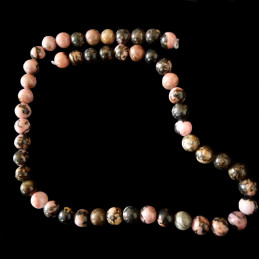 Fil de 48 perles rondes 8mm 8 mm en rhodonite rodonite