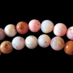 Fil de 48 perles rondes 8mm 8 mm en opale rose naturelle