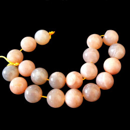 Fil de 24 perles rondes 8mm 8 mm en pierre de soleil orangé naturelle