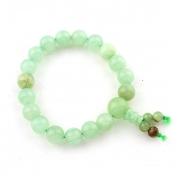 Bracelet mala tibétain bouddha en jade vert clair 10mm