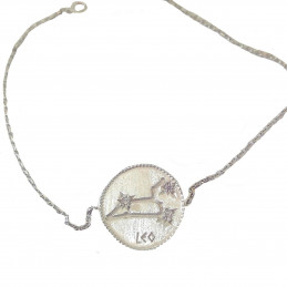 Bracelet médaille constellation du lion zodiaque en argent  925°/00 - 18cm