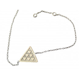 Bracelet enfant breloque triangle triforce en argent 925°/00 - 18cm