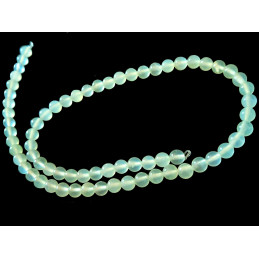 Fil de 64 perles rondes 6mm 6 mm en Jade naturel vert clair translucide