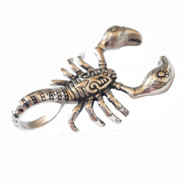 Grand pendentif scorpion en acier + chaine 5,5cm de haut