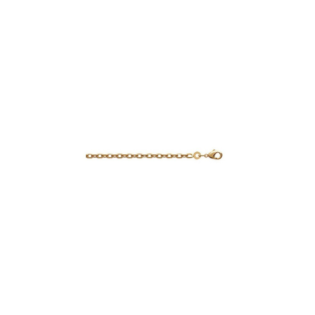 Bracelet chaine pour breloques maille forçat plaqué or - 18cm