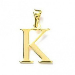 Pendentif Initiale simple lettre K en plaqué or + chaine