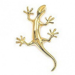 Pendentif Salamandre lézard gecko en plaqué or + chaîne