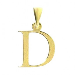 Pendentif Initiale simple lettre D en plaqué or + chaine