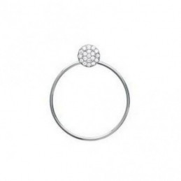 Pendentif anneau orné d'une boule cz cristal en argent 925°/00 NEUF 1cm diam + chaine