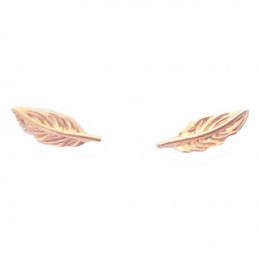 Boucles d'oreilles puce plume filigranée en plaqué or