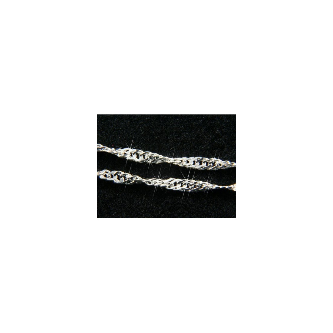 Chaine collier maille Singapour torsadée en argent 45 cm