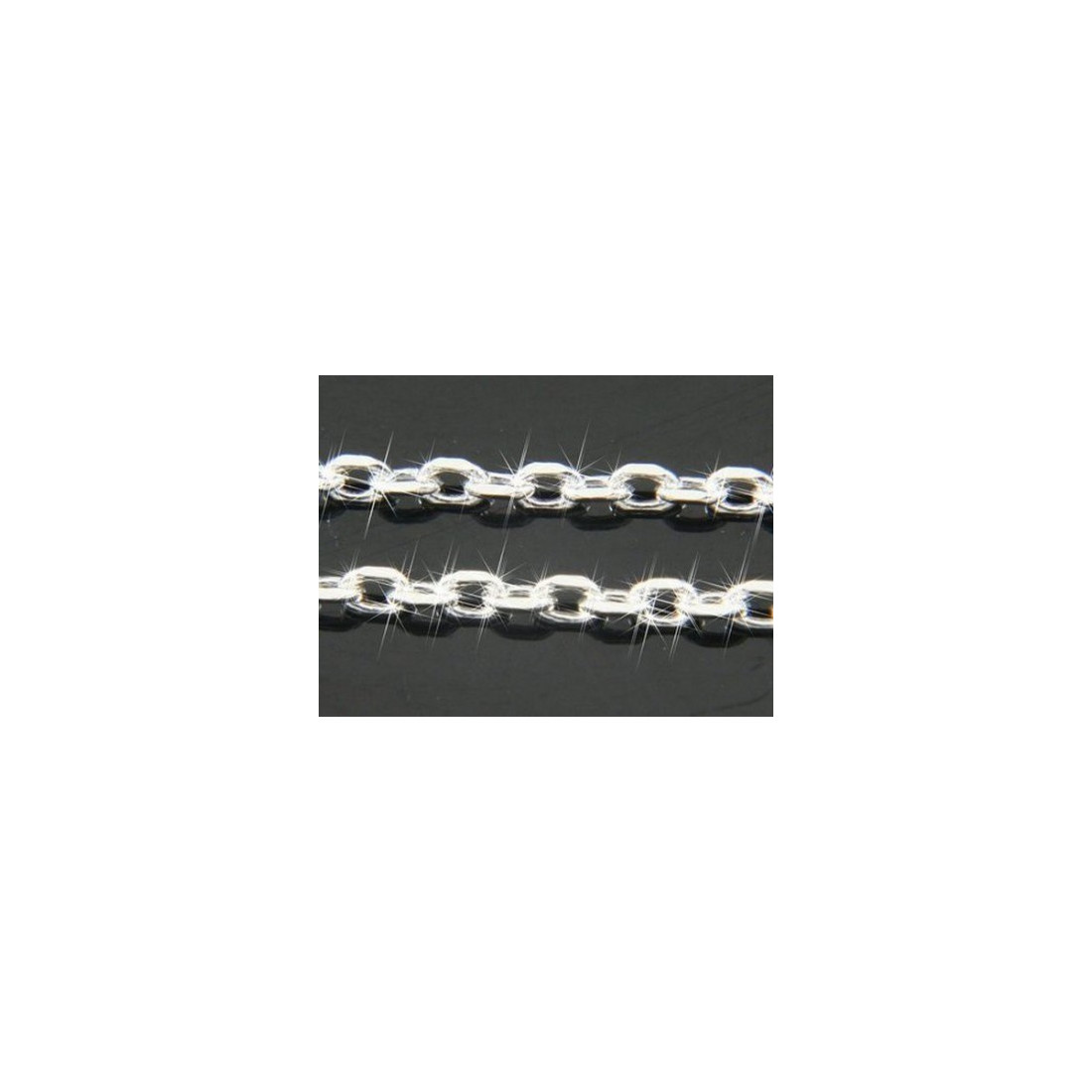 CHAINE ARGENT maille forcat FINE 50 cm 1mm NEUF 