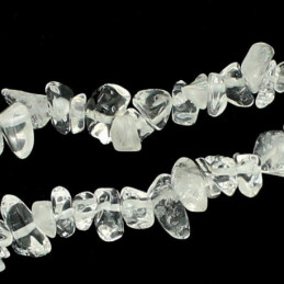 Fil de chips perles en cristal de roche véritable - fil 90cm