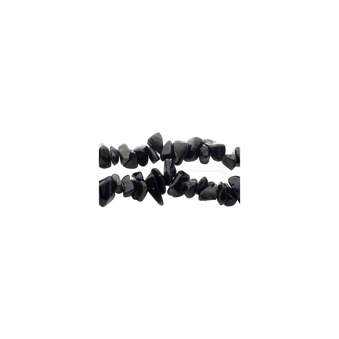 Fil de chips perles en Obsidienne noire - fil de 90cm NEUF