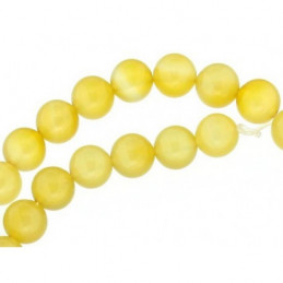 Fil de 48 perles rondes 8mm 8 mm en agate jaune transparente