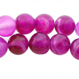Fil de 95 perles rondes 4mm 4 mm en agate rose transparente