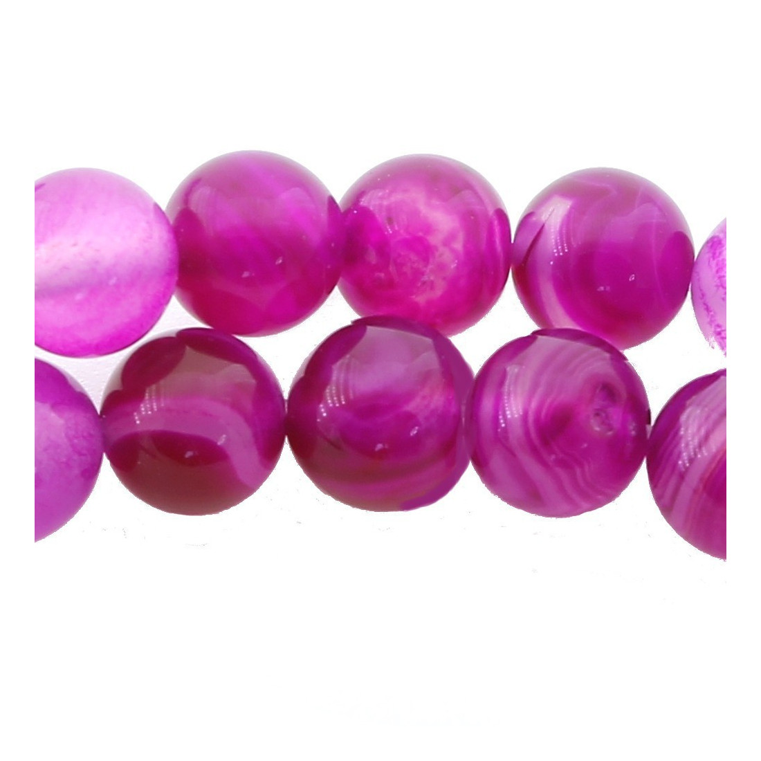 Fil de 48 perles rondes 8mm 8 mm en agate rose transparente