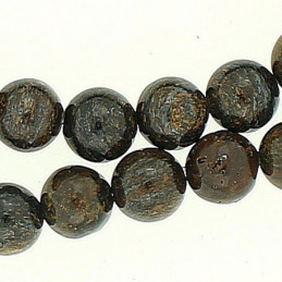 Fil de 64 perles rondes 6mm 6 mm en bronzite