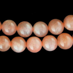 Fil de 46 perles rondes 4mm 4 mm en pierre de soleil naturelle