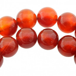 Fil de 95 perles rondes 4mm 4 mm en cornaline ou agate rouge