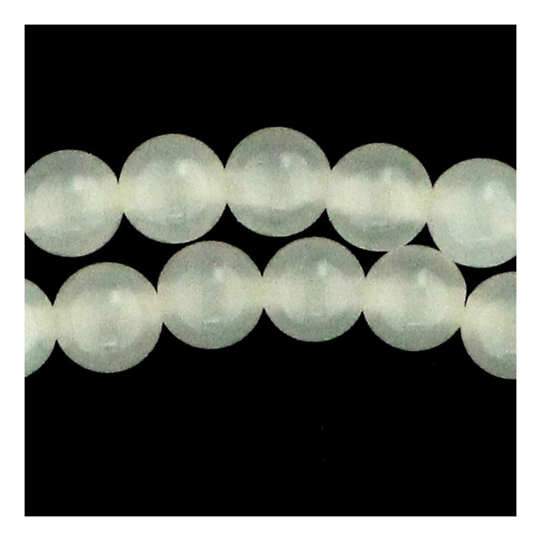 Fil de 62 perles rondes 6mm 6 mm en agate blanche
