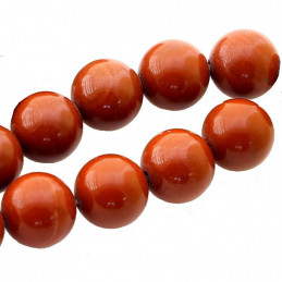 Fil de 39 perles rondes 10mm 10 mm en Jaspe rouge